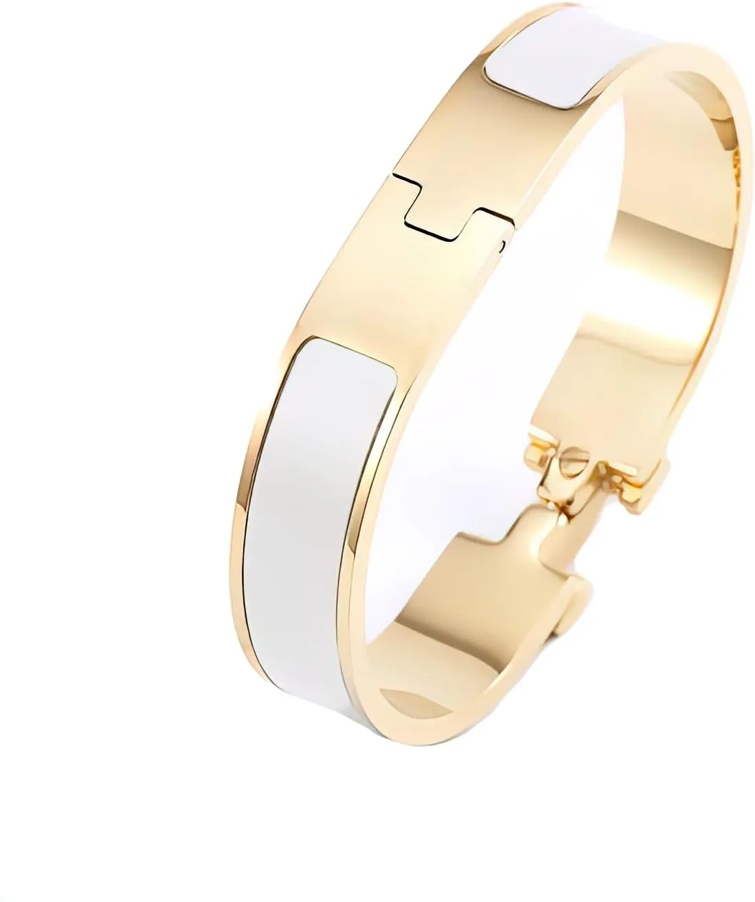 18K Gold Luxury Bracelet for Women, Exquisite Classical Letter Stainless Steel Bangle Bracelet for Women