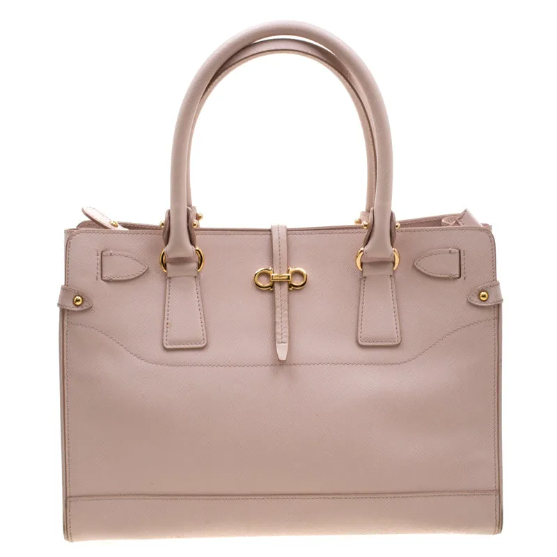 Blush Pink Leather Small Briana Tote