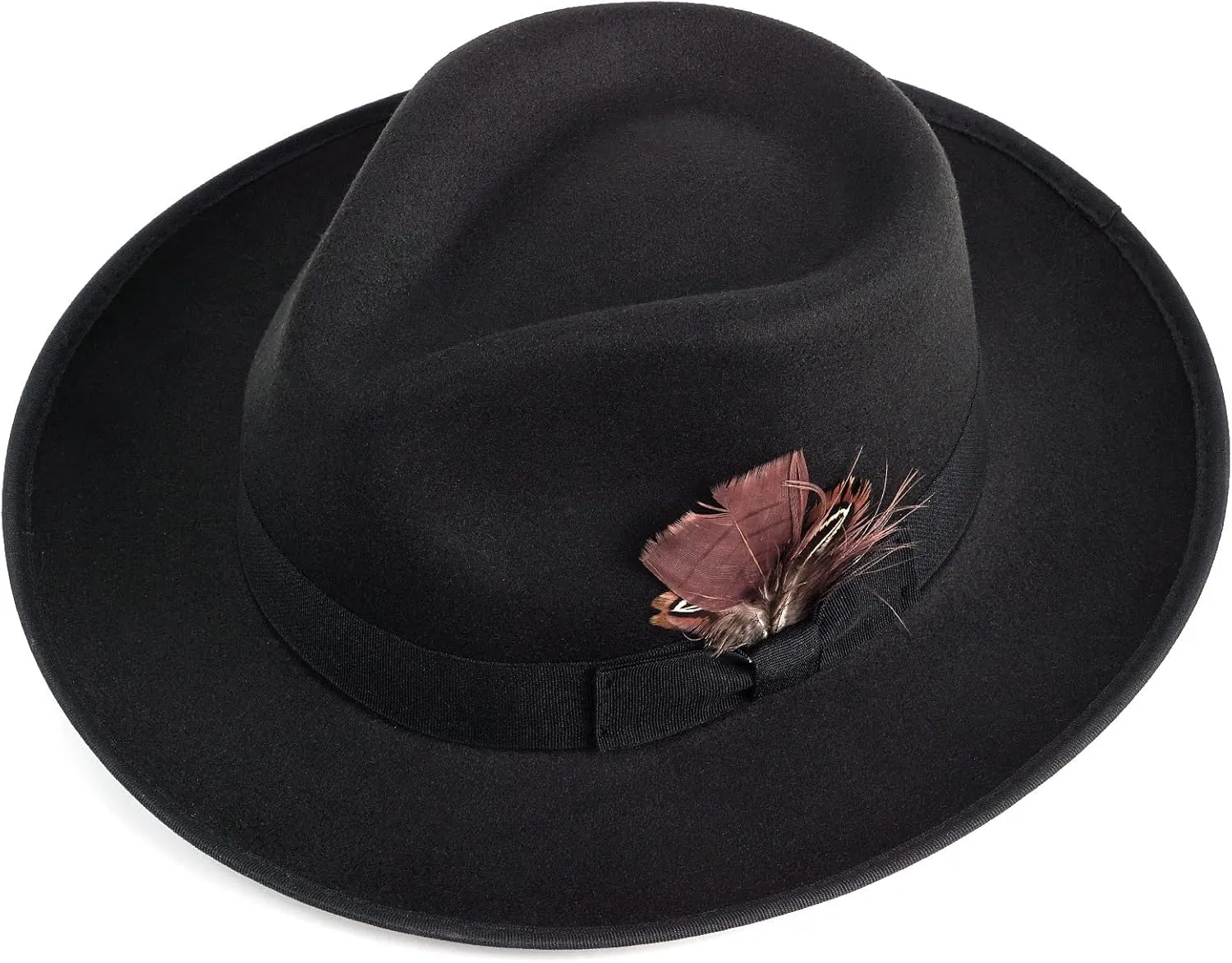 FADACHY Fedora Hats for Men & Women Wide Brim Felt Hat Dress Panama Trilby Hats