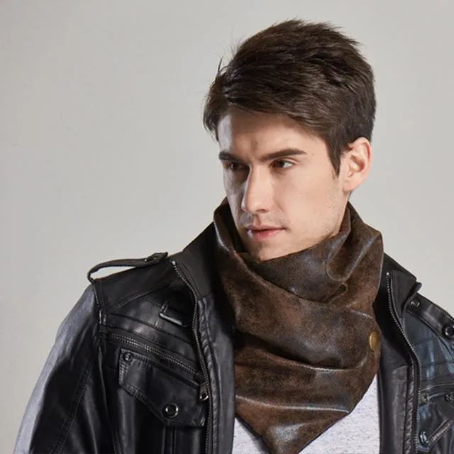 Faux Leather Neck Scarf - 4 Colors