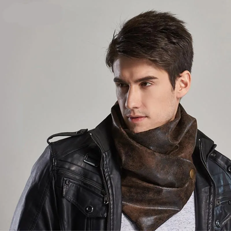 Faux Leather Neck Scarf - 4 Colors