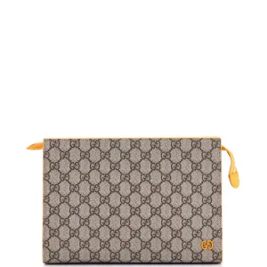 GUCCI GG Wristlet Zip Pouch GG Coated Canvas Medium