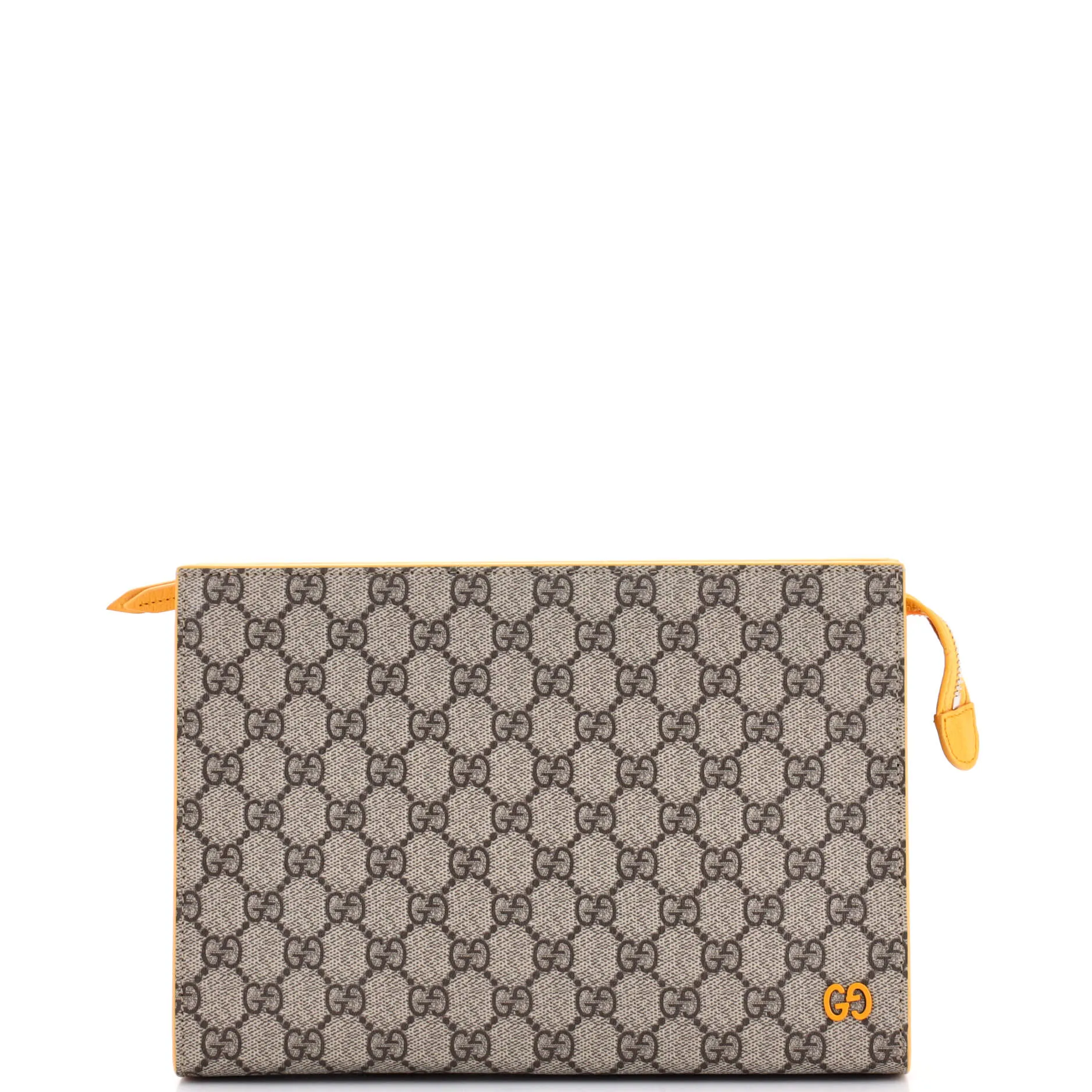 GUCCI GG Wristlet Zip Pouch GG Coated Canvas Medium