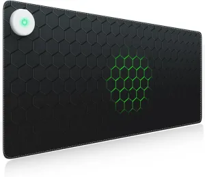 iLeadon Heated Mouse Pad, Electric Warm Desk Pad with 3 Heating Levels & 3 Auto Shut-Off Levels, 35.4" x 15.7" Large Safe Desk Mat Hand Warmer for Home Office Work, Honeycomb Black