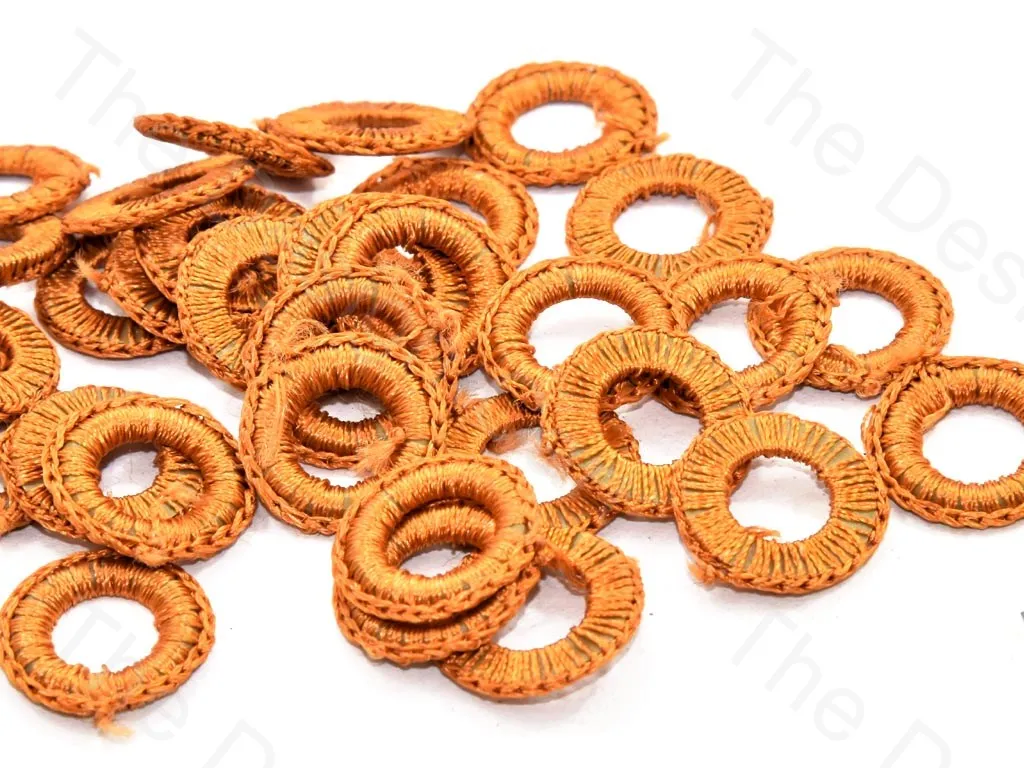 Light Brown Small Round Crochet Thread Rings