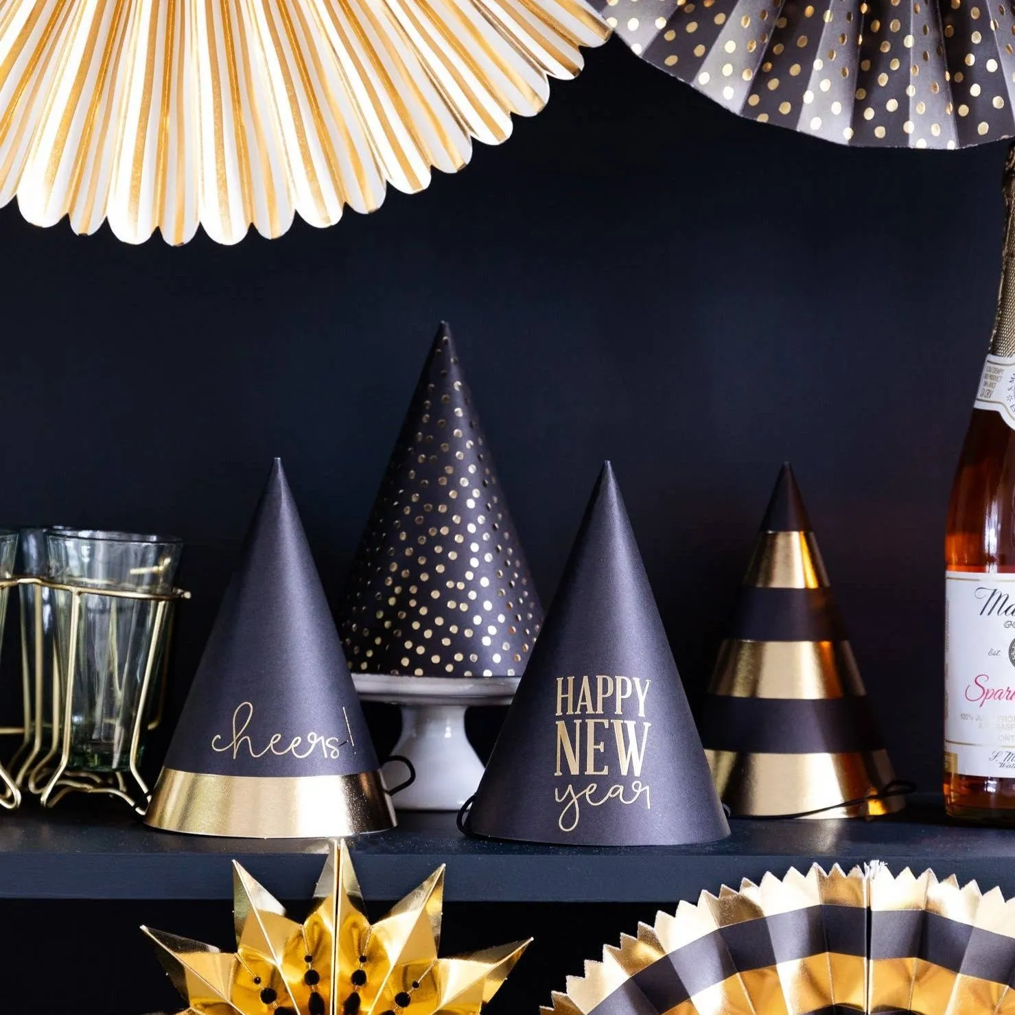 New Year's Eve Party Hats - 8 Pack