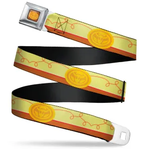 Toy Story Jessie Cowboy Buckle Logo Full Color Browns Seatbelt Belt - Toy Story Jessie Bounding Cowboy Buckle Lasso Stripe Yellow/Red/Brown Webbing